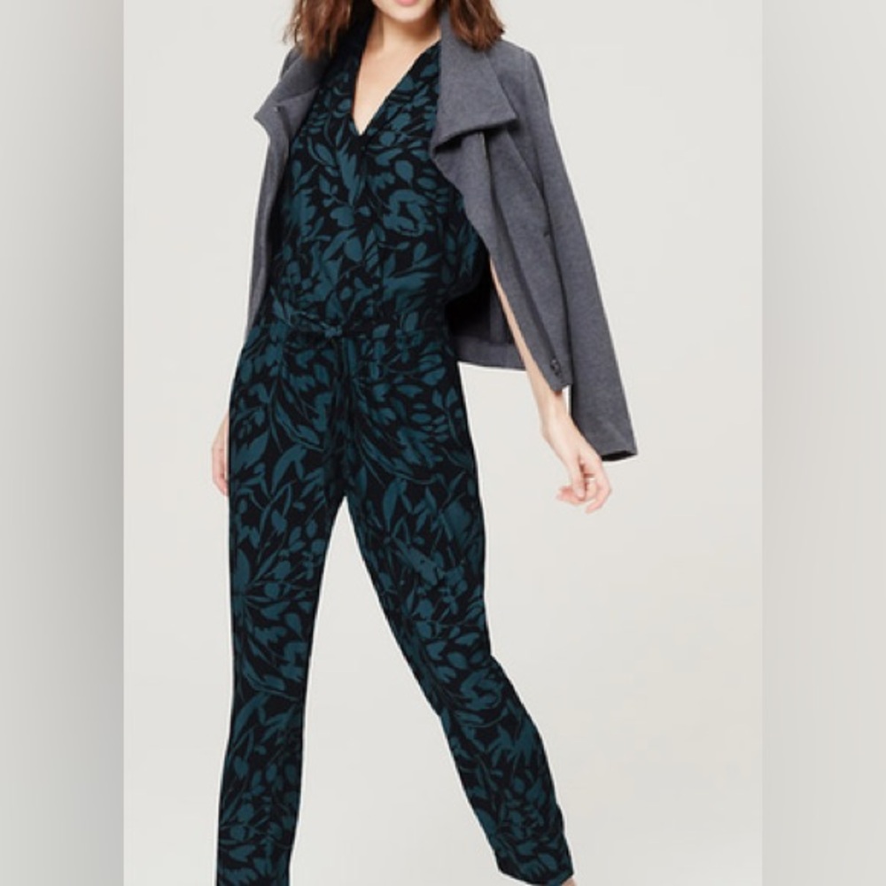 Loft Floral Jumpsuit w/ Waist Tie | Sz 10T Tall